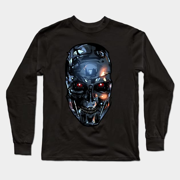 Terminator Head 2 Long Sleeve T-Shirt by nabakumov